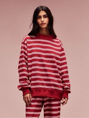 Parke Valentine’s Day Red Striped Mockneck XXL